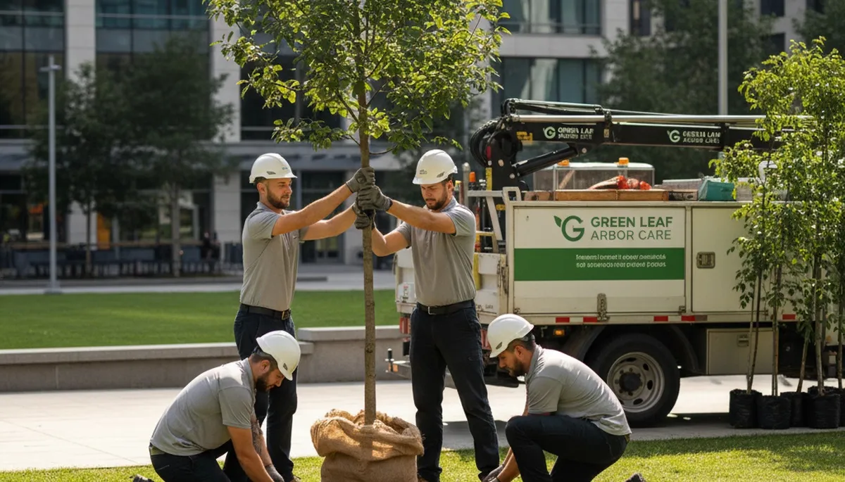 Arborists planting new trees in Saugus, MA for Chop Chop Tree professional tree planting service