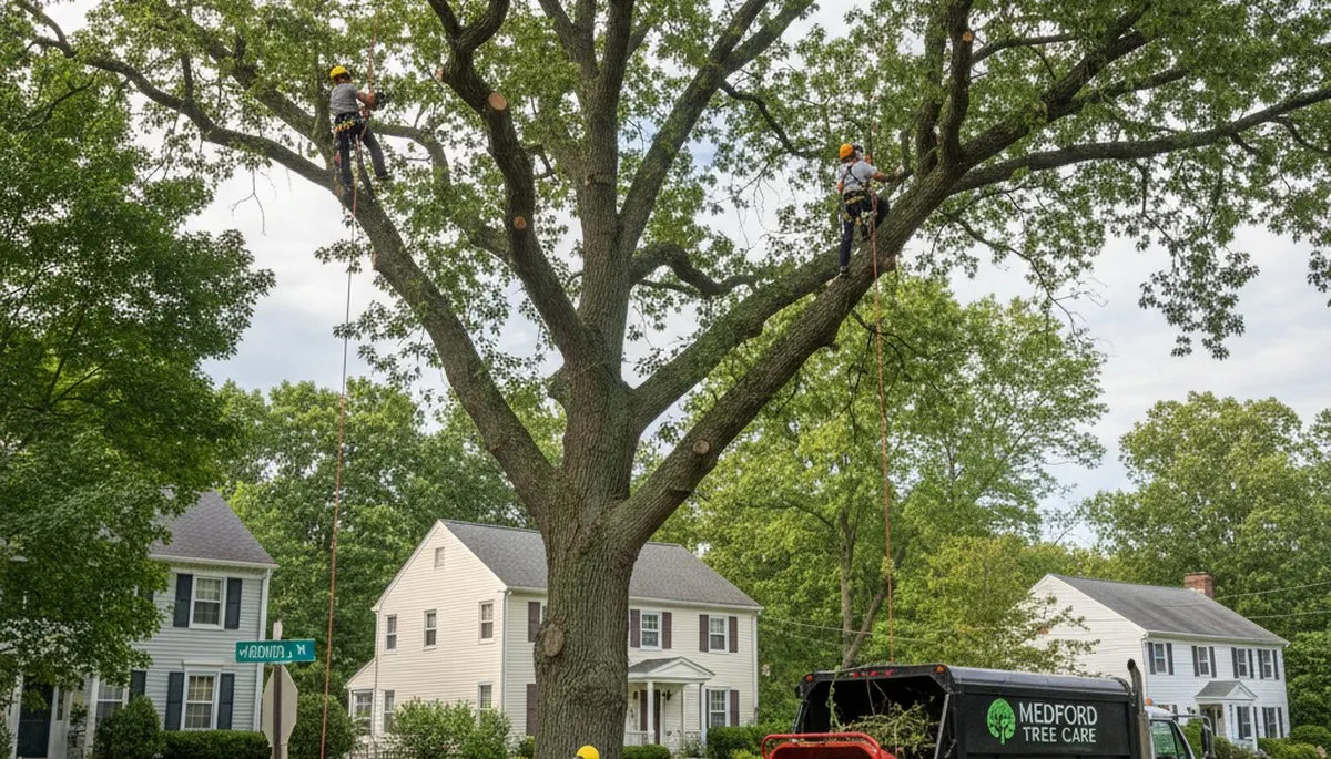 Professional tree removal service in Saugus MA safely cutting and clearing trees for local properties