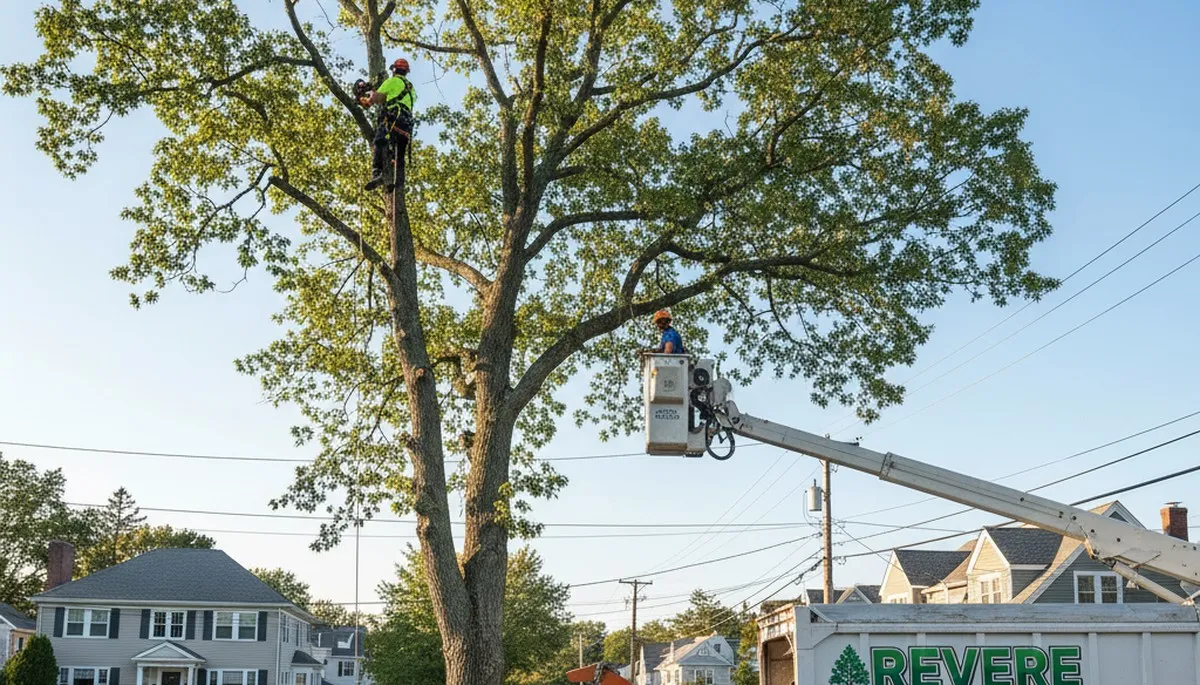 Professional tree removal service crew working in Saugus, MA