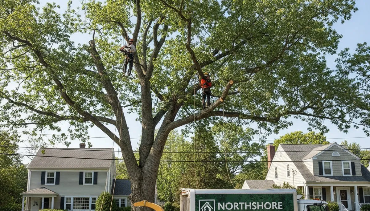 Professional tree removal service in Saugus MA safely cutting and clearing residential trees